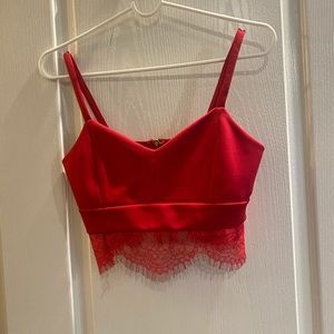Red laced crop top